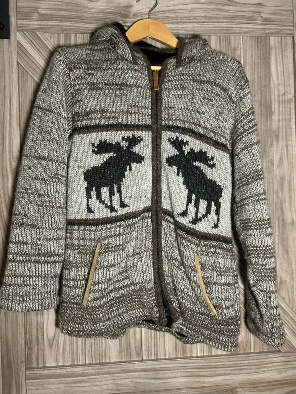Kyber Outerwear Handmade 100% Wool Moose Hoodie Sweater Jacket